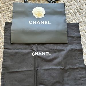 Chanel dust bag and shopping bag